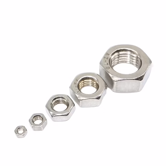 DIN934 Acero inoxidable A2 A4 SS304 SS316 Tuerca hexagonal M16 M28 M30 M12 M26 M40