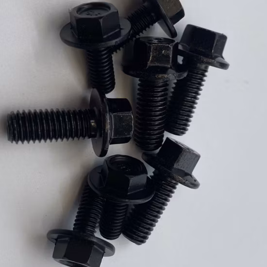 Sujetadores Grado 4.8 Perno de cabeza de arandela de brida hexagonal personalizado DIN6921 Acero inoxidable Acero al carbono 10.9 Pernos de brida con cabeza de arandela hexagonal con serrado