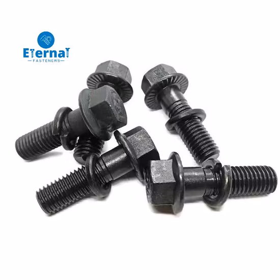 Perno de brida hexagonal DIN 6921 de óxido negro Gr 12.9 M5